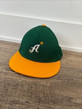 Green and Gold Snapback Hat with 'A' Star Logo